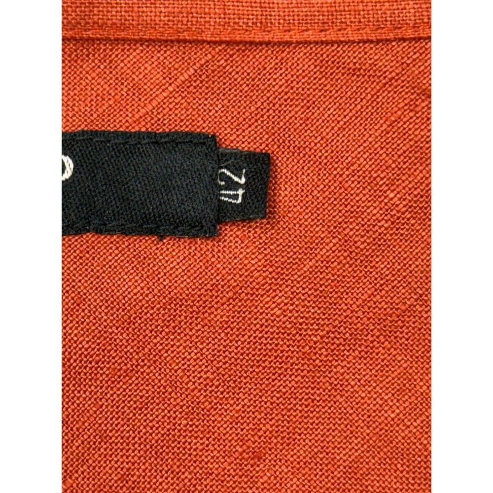 Taboo 100% Linen Ruffle Faux Wrap Coral color Midi Skirt Sz 42 - Picture 8 of 13